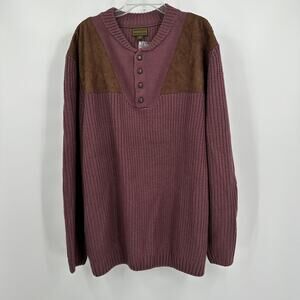 Boulder Creek Trading Company Mens Sweater Size 3XL Big Maroon Elbow Patches